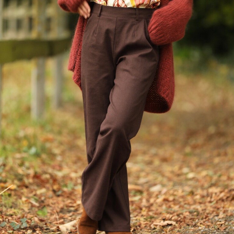 Quintessence - Pantalon Nestor - Coton/lin chocolat