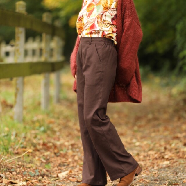 Quintessence - Pantalon Nestor - Coton/lin chocolat