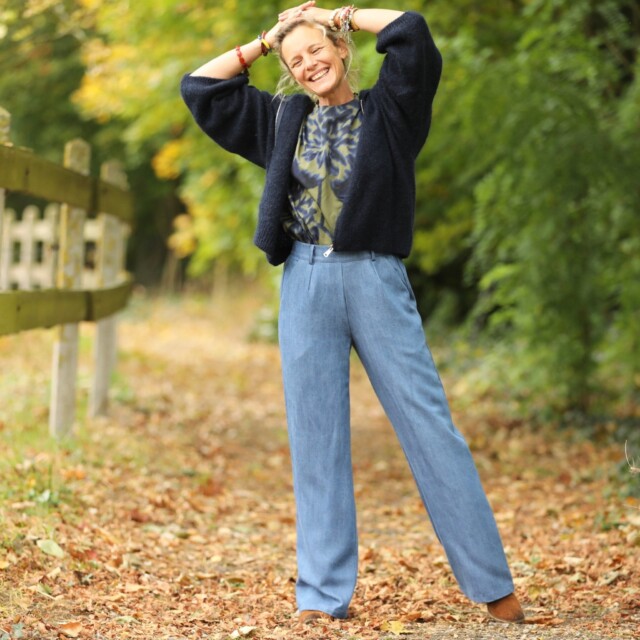 Quintessence - Pantalon Nestor - Modal bleu stone