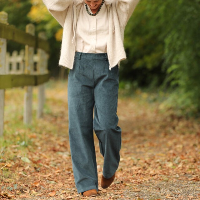 Quintessence - Pantalon Nestor - Velours côtelé colvert