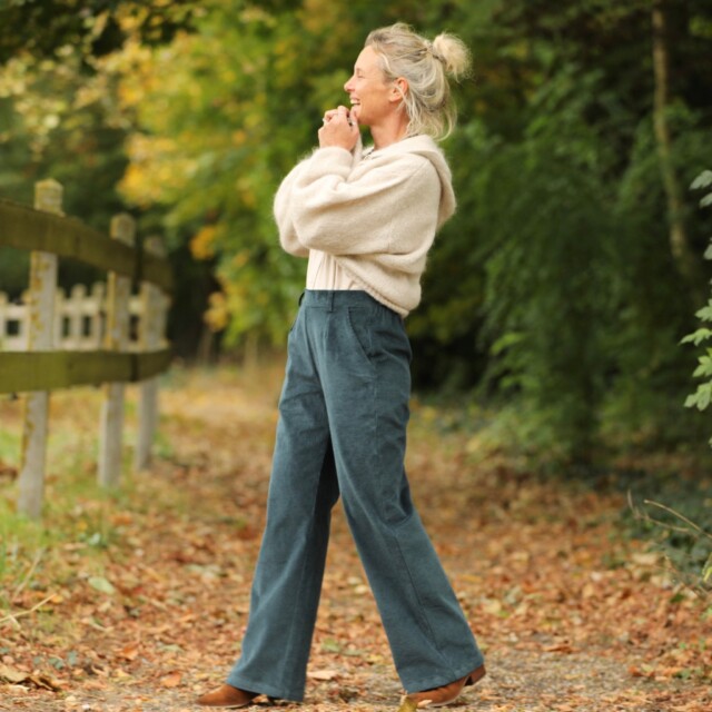 Quintessence - Pantalon Nestor - Velours côtelé colvert