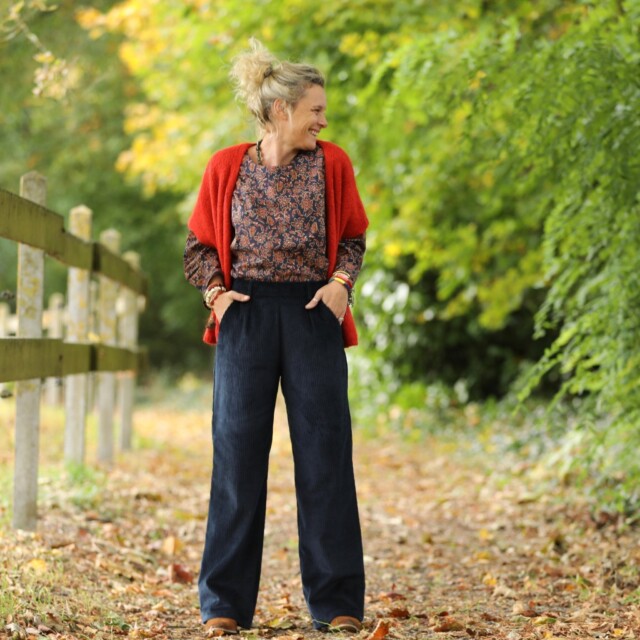 Quintessence - Pantalon Nestor - velours côtelé marine