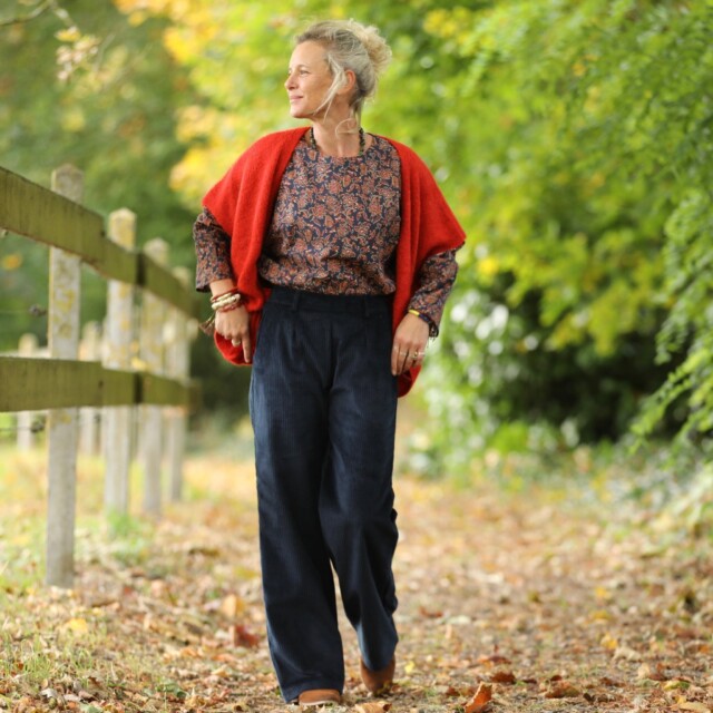 Quintessence - Pantalon Nestor - velours côtelé marine