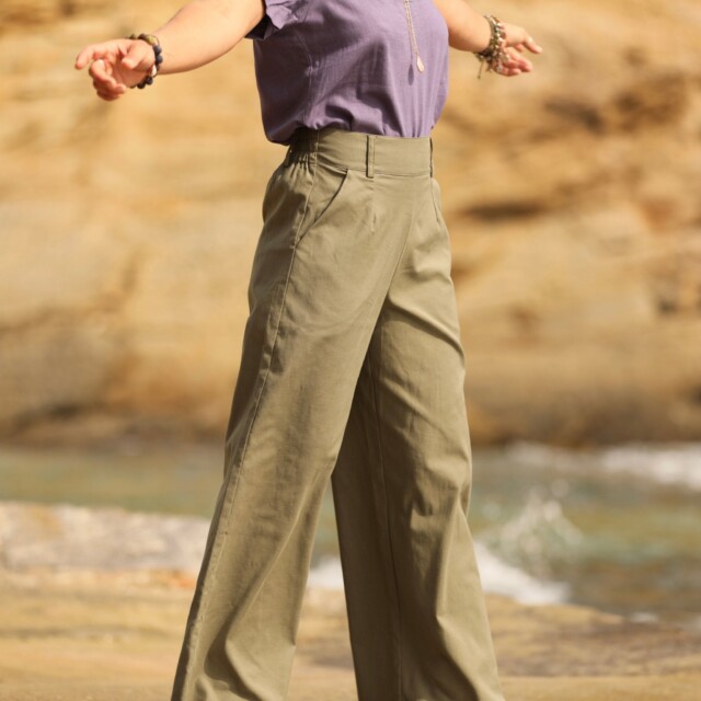 Quintessence - Pantalon Tom - sergé kaki