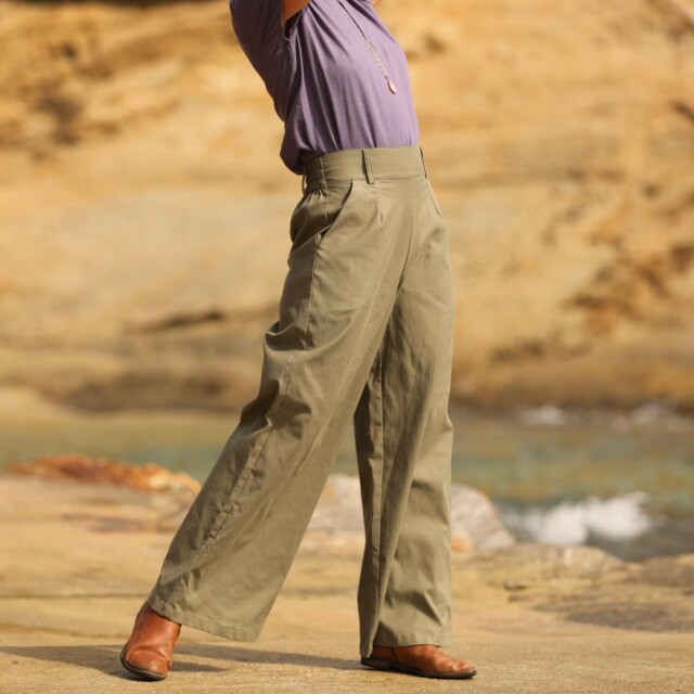 Quintessence - Pantalon Tom - sergé kaki