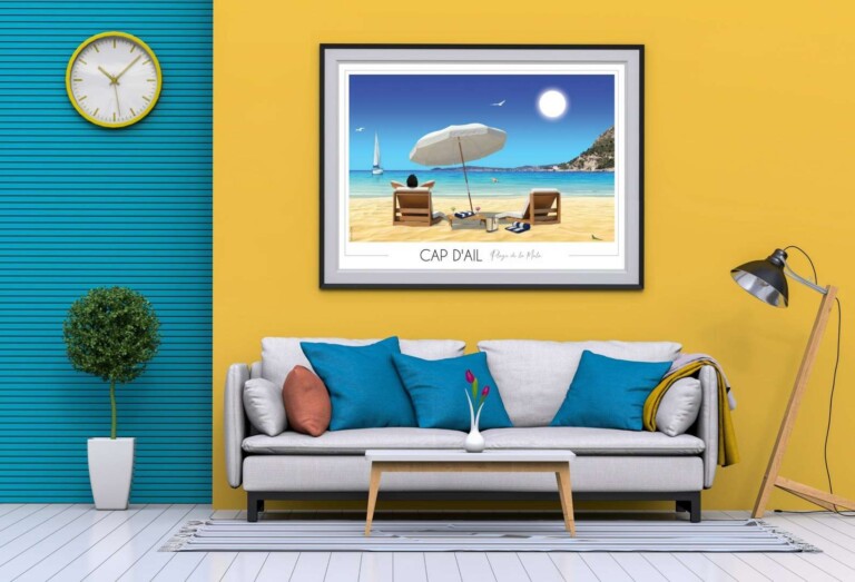 Foliove - Affiche Cap d'Ail - Plage de la Mala