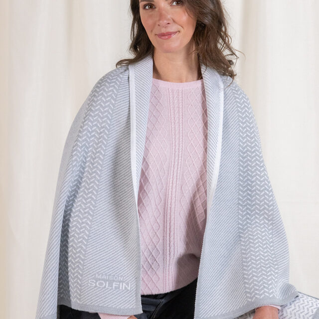 Maison Solfin - Plaid jacquard en laine Made in France| B.Solfin