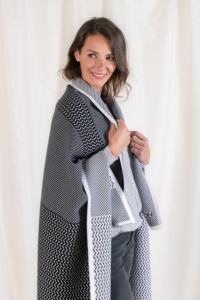 Maison Solfin - Plaid jacquard en laine Made in France| B.Solfin