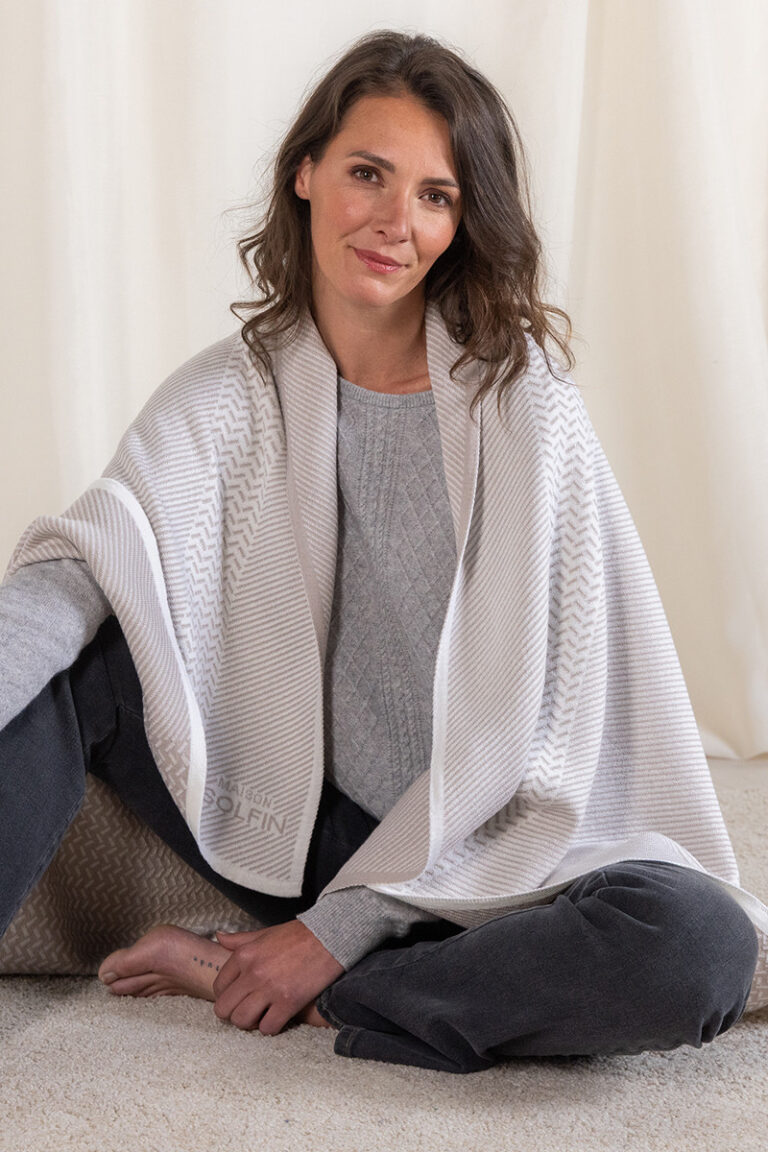 Maison Solfin - Plaid jacquard en laine Made in France| B.Solfin
