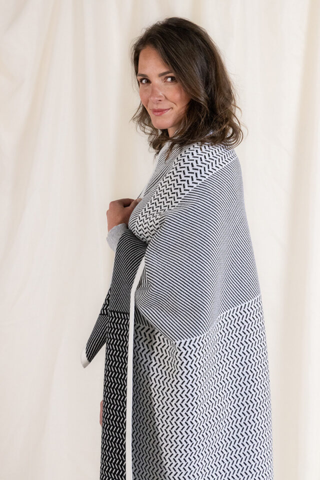 Maison Solfin - Plaid jacquard en laine Made in France| B.Solfin