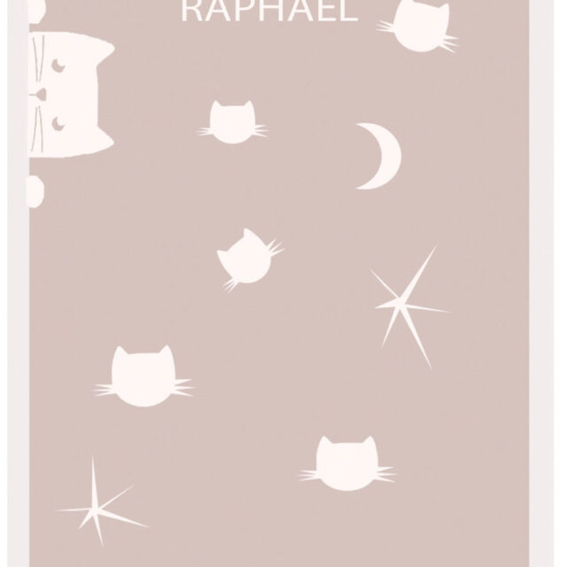 Maison Solfin - Plaid bébé motif Chats laine Made in France| B.Solfin