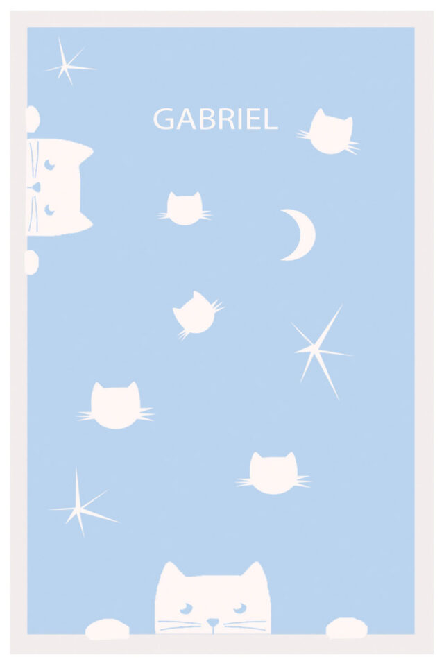 Maison Solfin - Plaid bébé motif Chats laine Made in France| B.Solfin