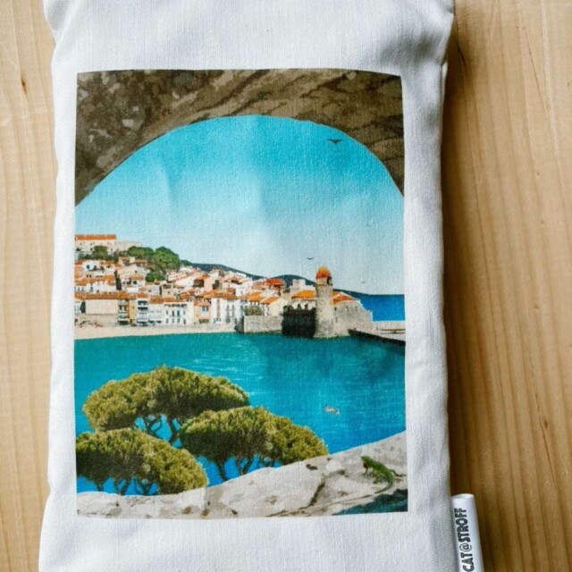 Foliove - Pochette en tissu Collioure Village