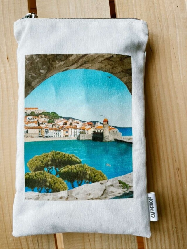 Foliove - Pochette en tissu Collioure Village