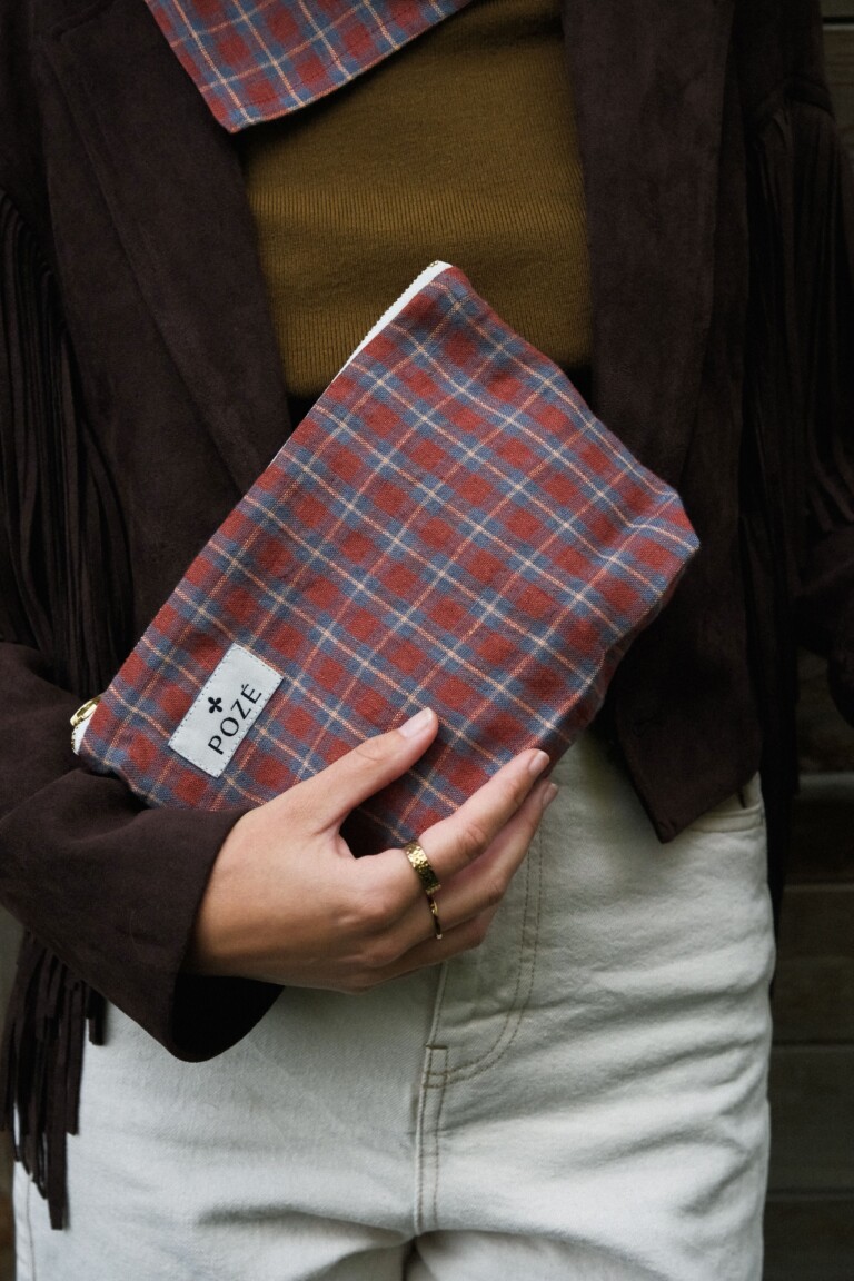 POZÉ - Pochette en lin - Carreau écossais