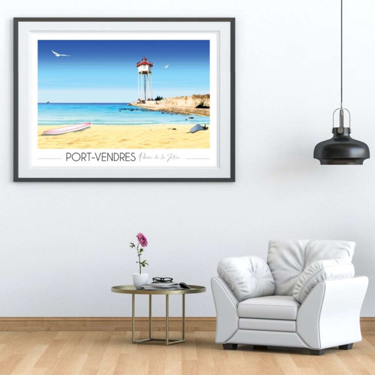 Foliove - Affiche de Port Vendres - Phare de la jetée