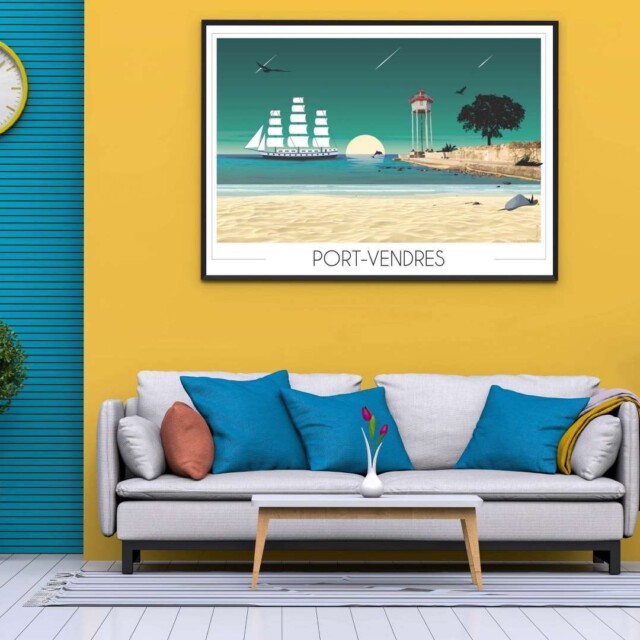 Foliove - Affiche Port-Vendres Voilier