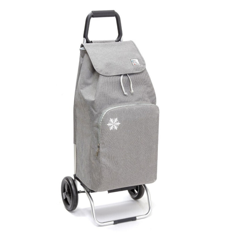 Mon Chariot de Courses - Chariot de courses pliable Carlux - Sac 65L isotherme - Chiné Gris