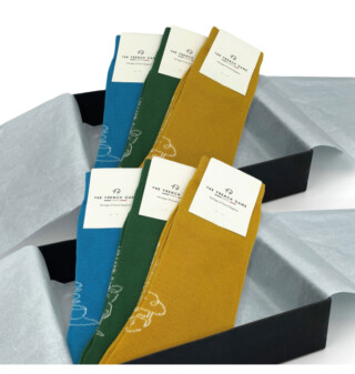 2 Trios de Chaussettes made in france dépareillées FRENCH CUISINE par la marque THE FRENCH GAME THE FRENCH GAME - 2 Trios de Chaussettes made in france dépareillées FRENCH CUISINE