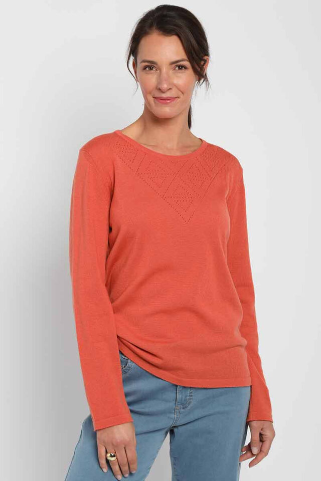 Maison Solfin - Pull col ajouré Made in France| B.Solfin