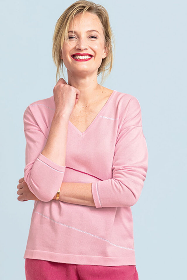 Maison Solfin - Pull col V en coton Made in France| B.Solfin