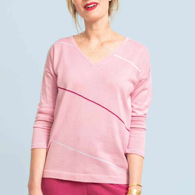 Maison Solfin - Pull col V en coton Made in France| B.Solfin