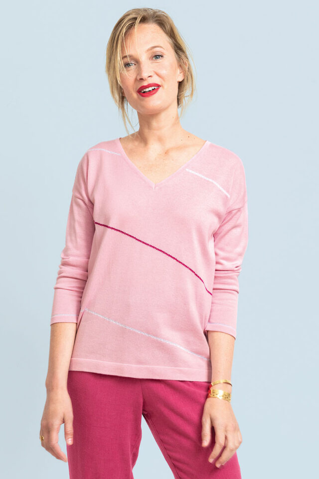 Maison Solfin - Pull col V en coton Made in France| B.Solfin