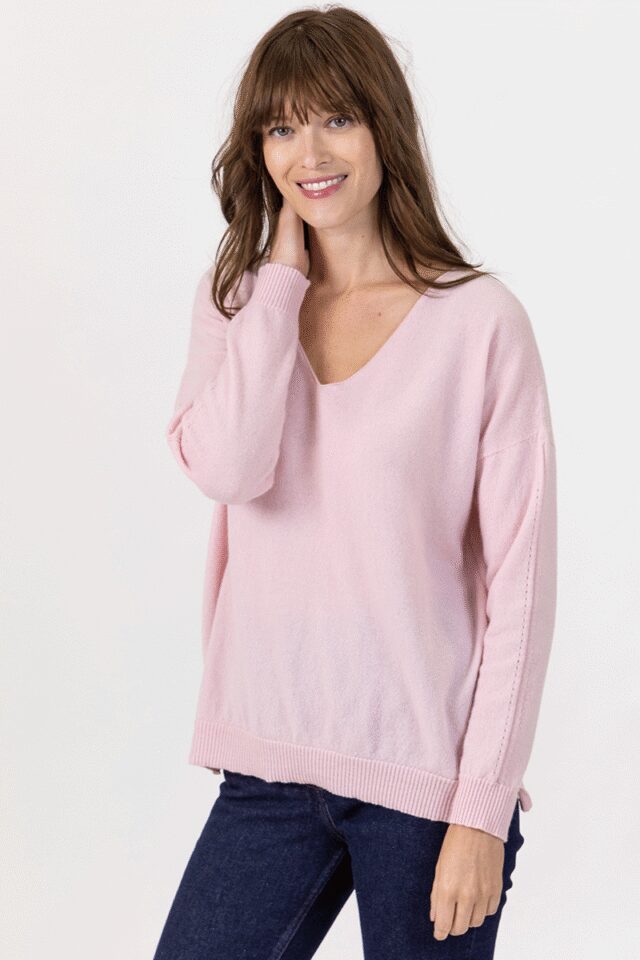 Maison Solfin - Pull col V laine et cachemire Made in France| B.Solfin