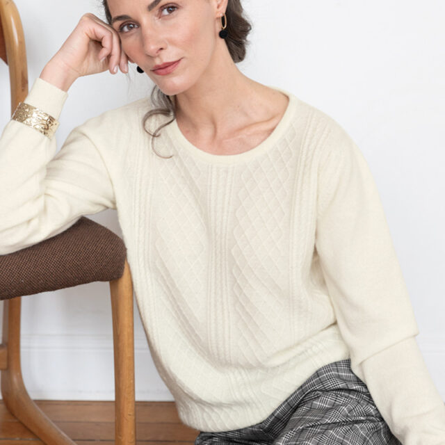 Maison Solfin - Pull ras du cou laine Made in France| B.Solfin
