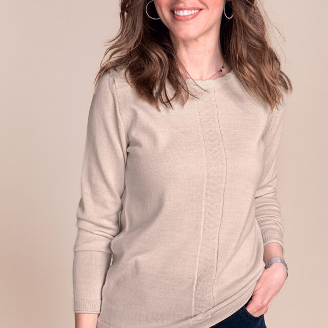 Maison Solfin - Pull laine maille chevron Made in France| B.Solfin