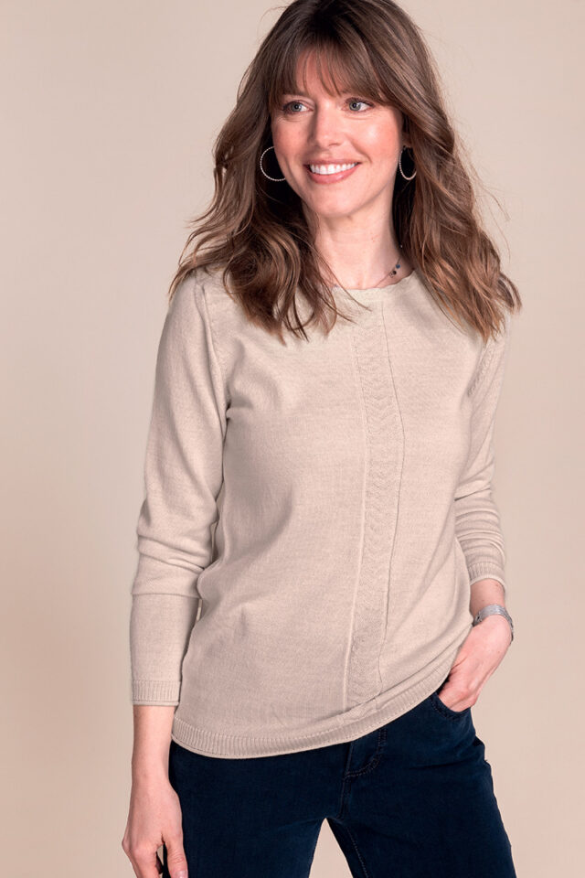 Maison Solfin - Pull laine maille chevron Made in France| B.Solfin