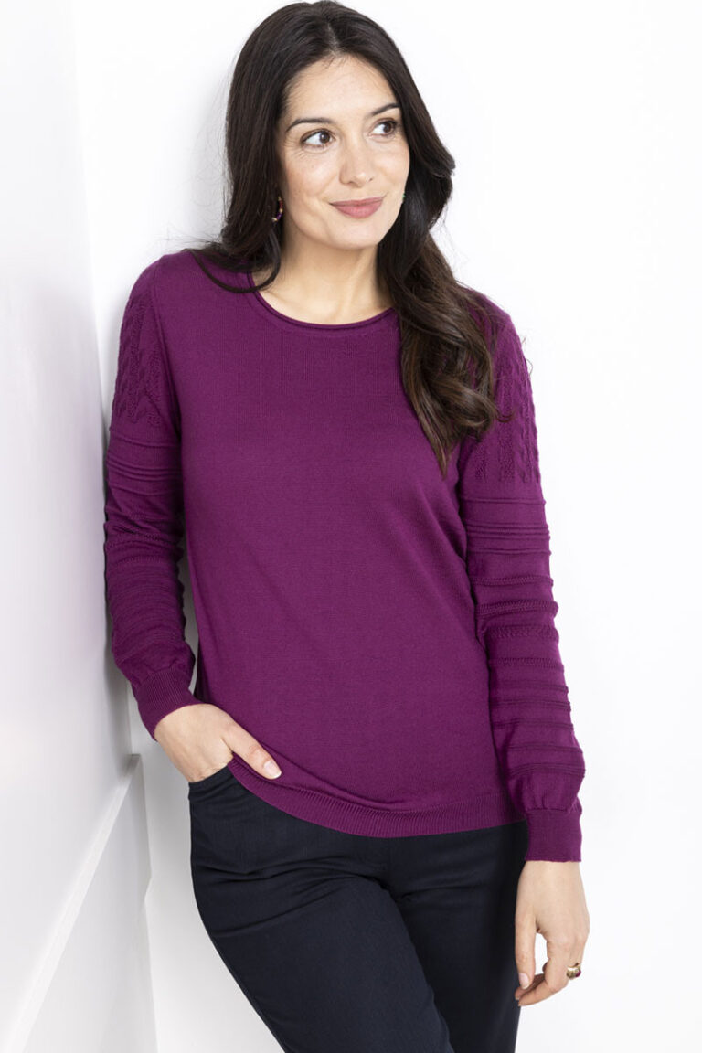 Maison Solfin - Pull encolure ronde en laine Made in France| B.Solfin