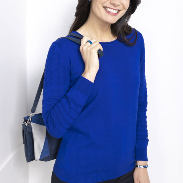 Maison Solfin - Pull encolure ronde en laine Made in France| B.Solfin