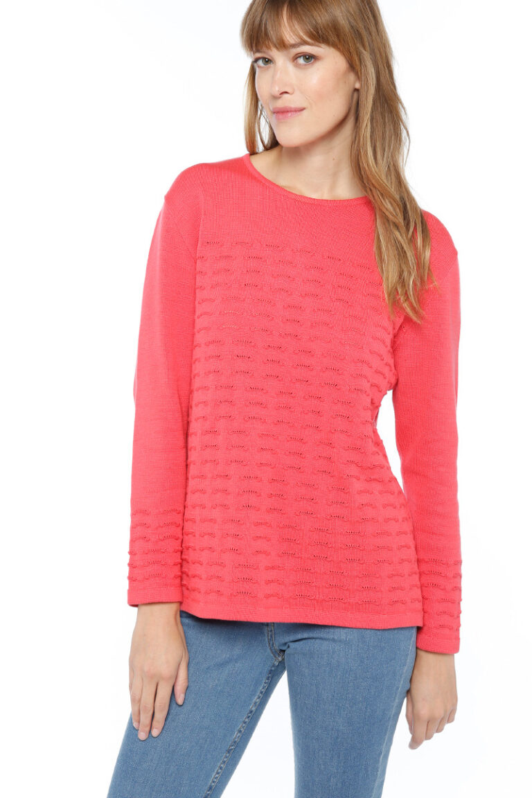 Maison Solfin - Pull femme maille fantaisie coton Made in France| B.Solfin