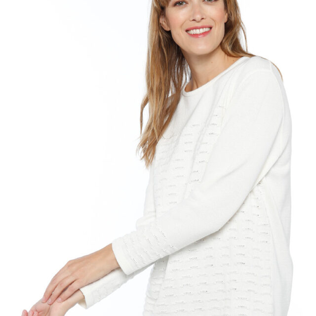 Maison Solfin - Pull femme maille fantaisie coton Made in France| B.Solfin