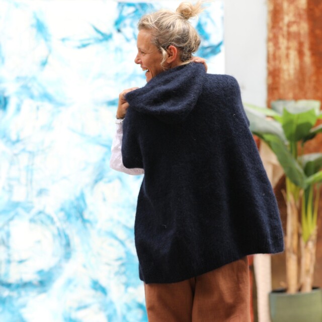 Quintessence - Pull capuche Calypso - Bleu marine