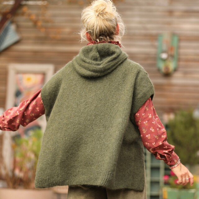 Quintessence - Pull capuche Calypso - Kaki