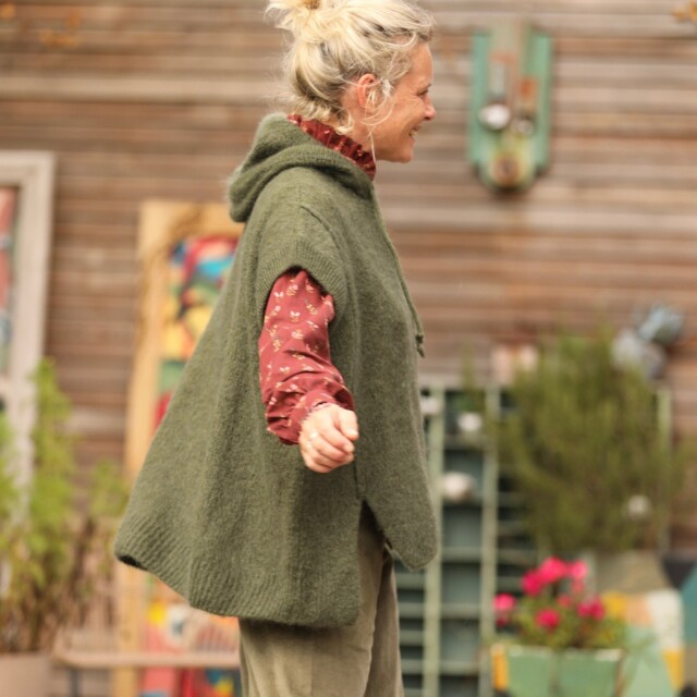 Quintessence - Pull capuche Calypso - Kaki