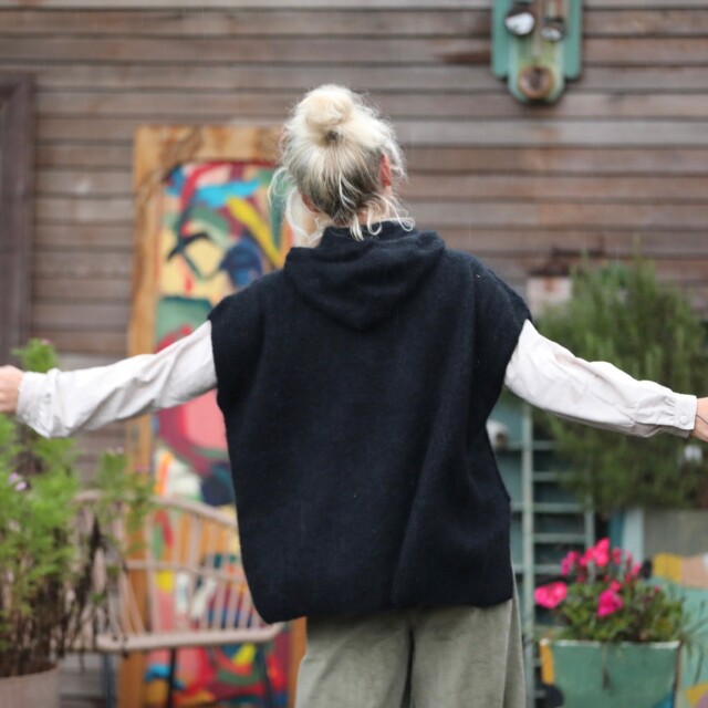 Quintessence - Pull capuche Calypso - Noir