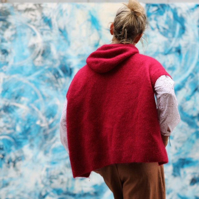 Quintessence - Pull capuche Calypso - Rouge franc