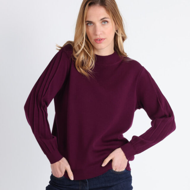Maison Solfin - Pull en laine manches fantaisies Made in France| B.Solfin