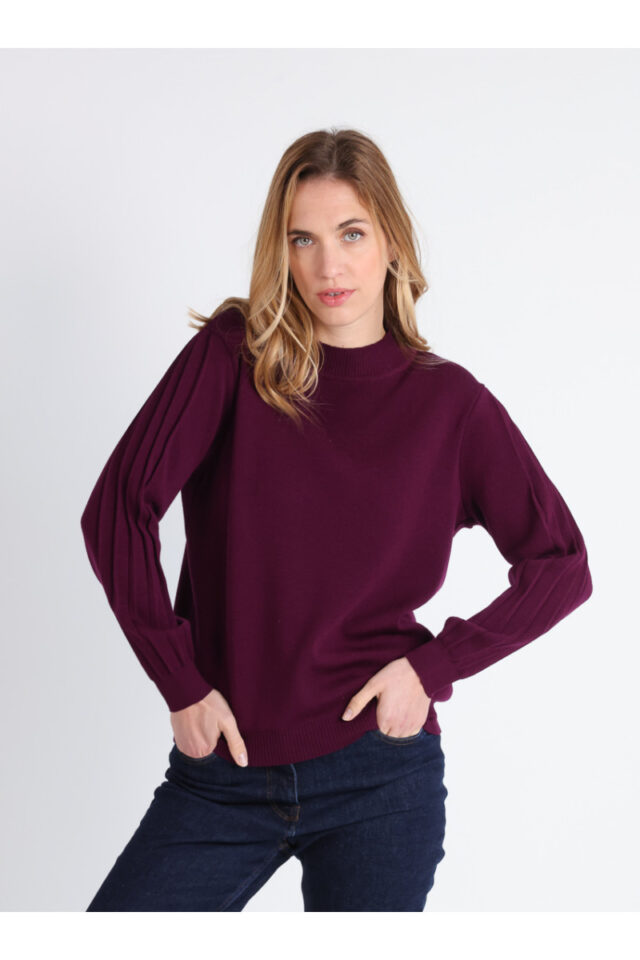 Maison Solfin - Pull en laine manches fantaisies Made in France| B.Solfin