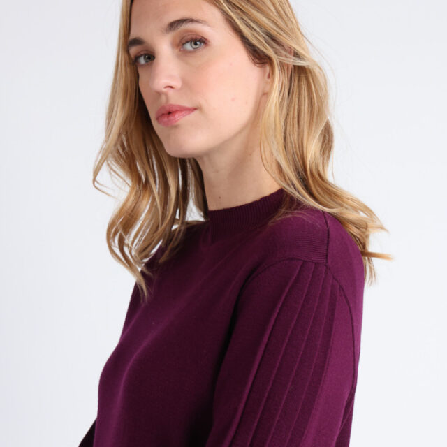 Maison Solfin - Pull en laine manches fantaisies Made in France| B.Solfin
