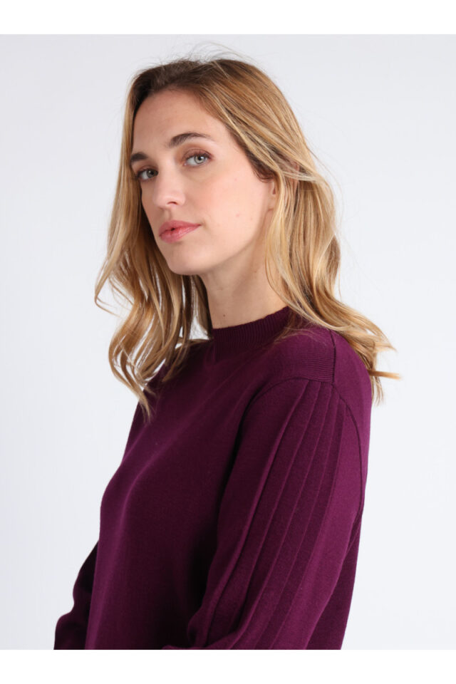 Maison Solfin - Pull en laine manches fantaisies Made in France| B.Solfin