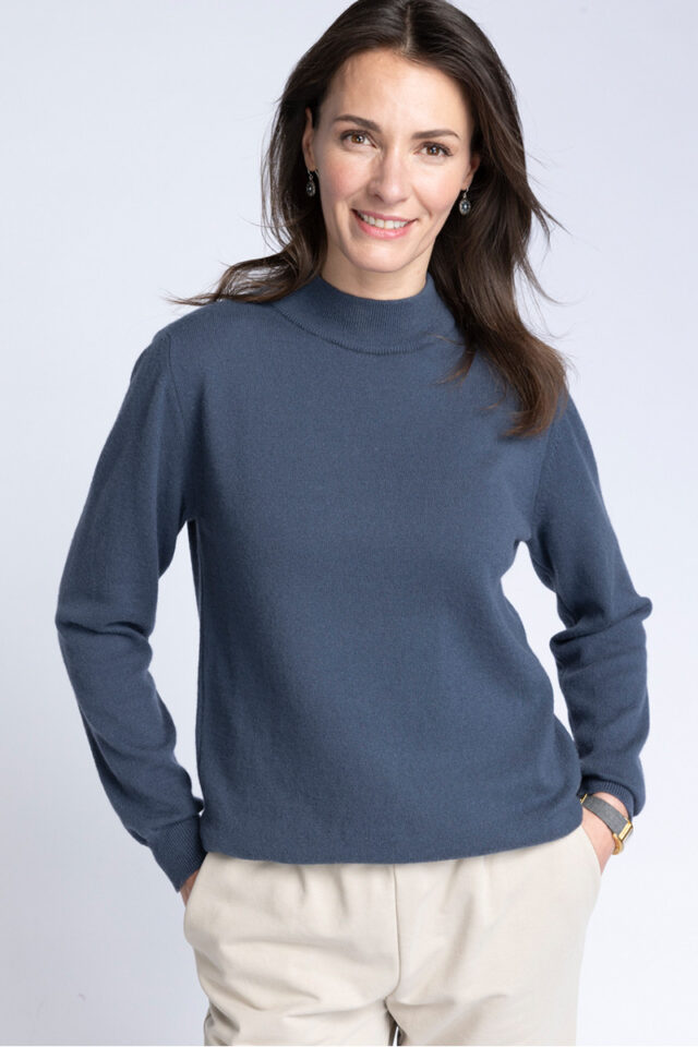 Maison Solfin - Pull col cheminee cachemire Made in France| B.Solfin