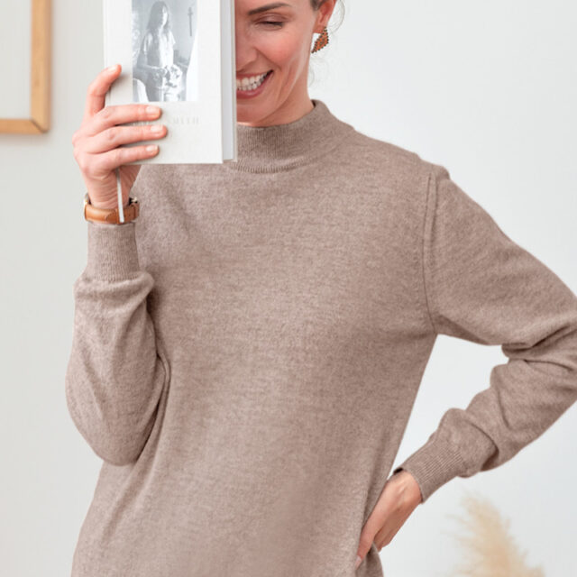 Maison Solfin - Pull col cheminee cachemire Made in France| B.Solfin