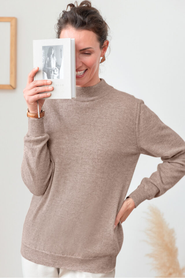 Maison Solfin - Pull col cheminee cachemire Made in France| B.Solfin