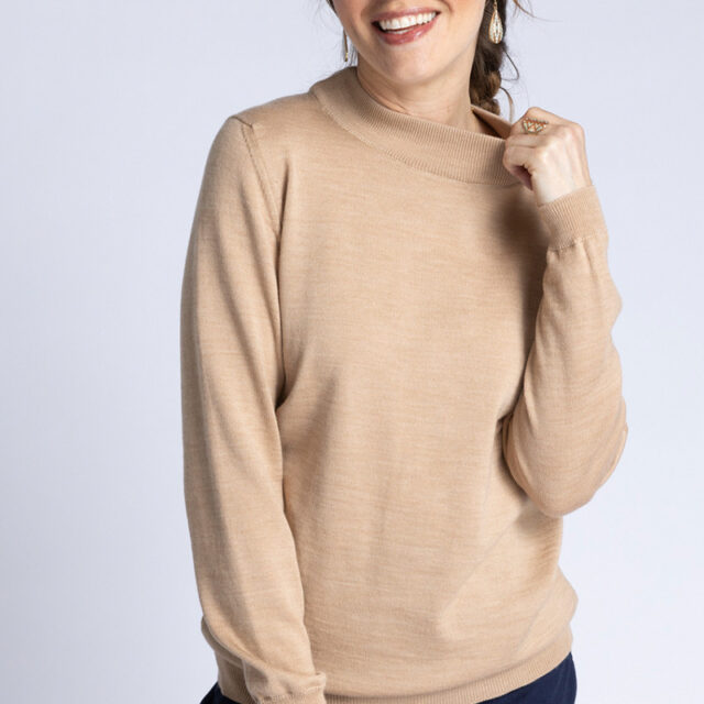 Maison Solfin - Pull col cheminée jersey fin Made in France| B.Solfin