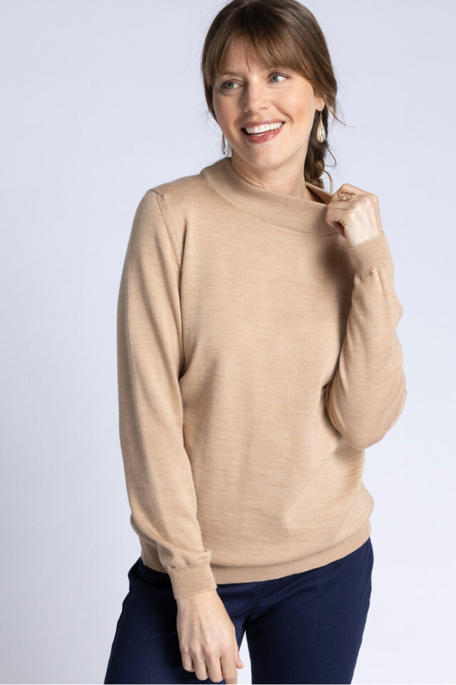 Maison Solfin - Pull col cheminée jersey fin Made in France| B.Solfin
