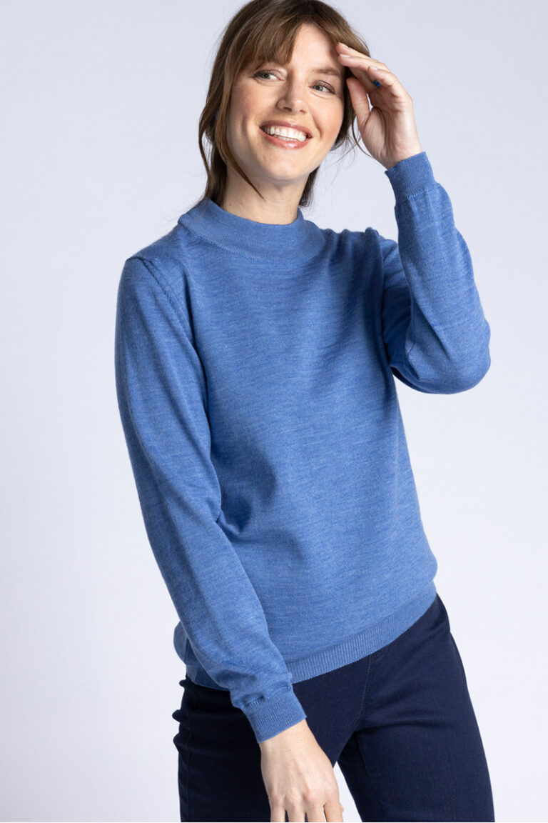 Maison Solfin - Pull col cheminée jersey fin Made in France| B.Solfin